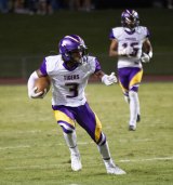 Lemoore's Kobe Green with a key interception in the game.